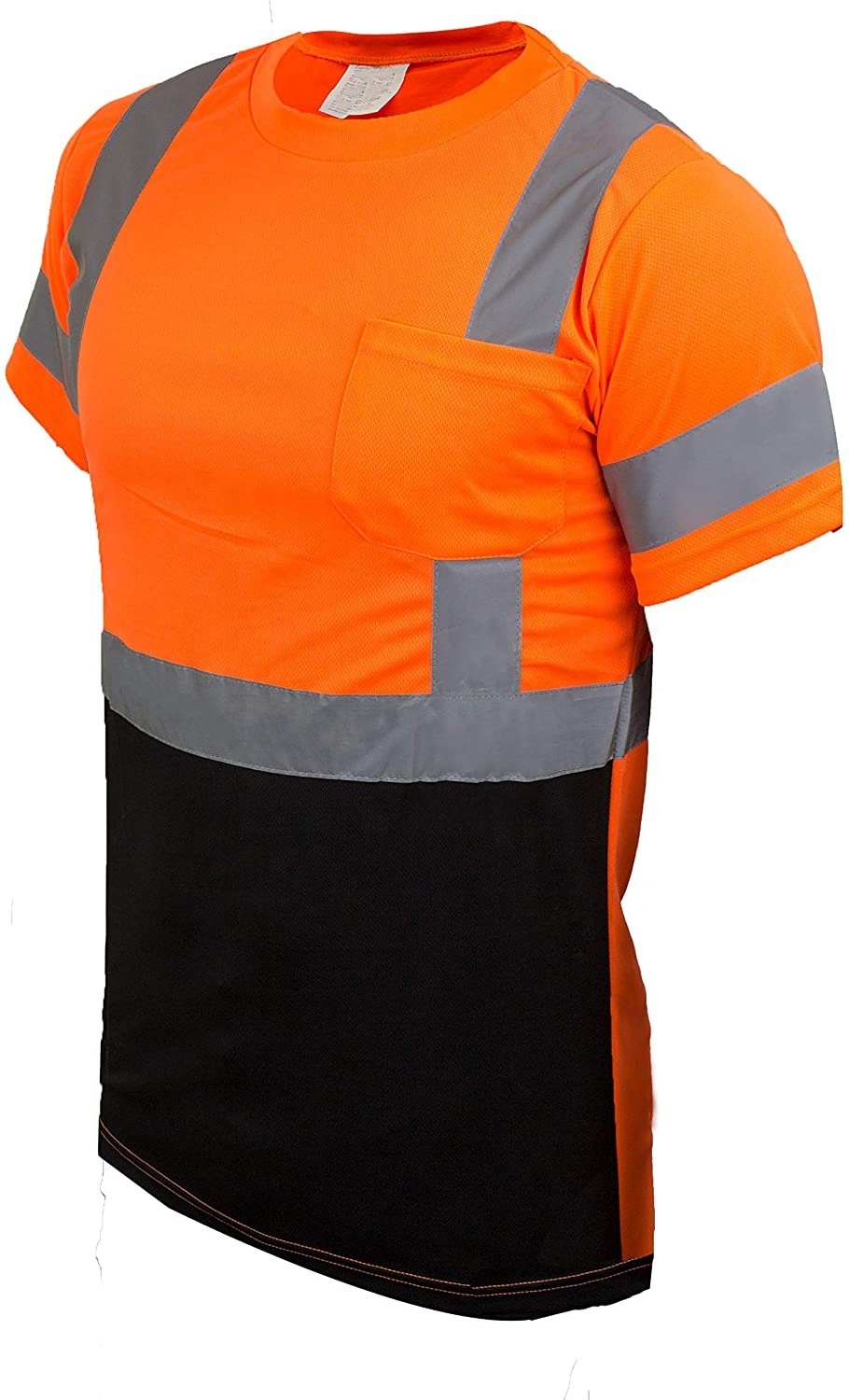 Hi Viz Safety tshirt Workwear High Visibility Tee Shirt Reflective Short Sleeve Safety Tshirts with Pocket for Men Women