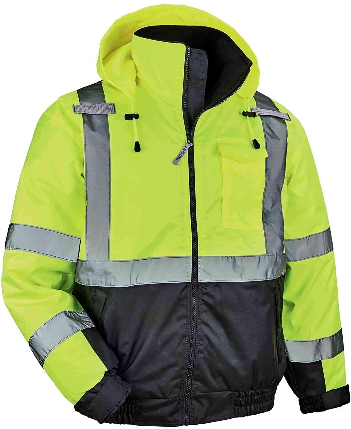 Hi Vis Jackets Custom Long Sleeve High Visibility Reflective Winter Bomber Jacket hi vis Safety Jackets for Men