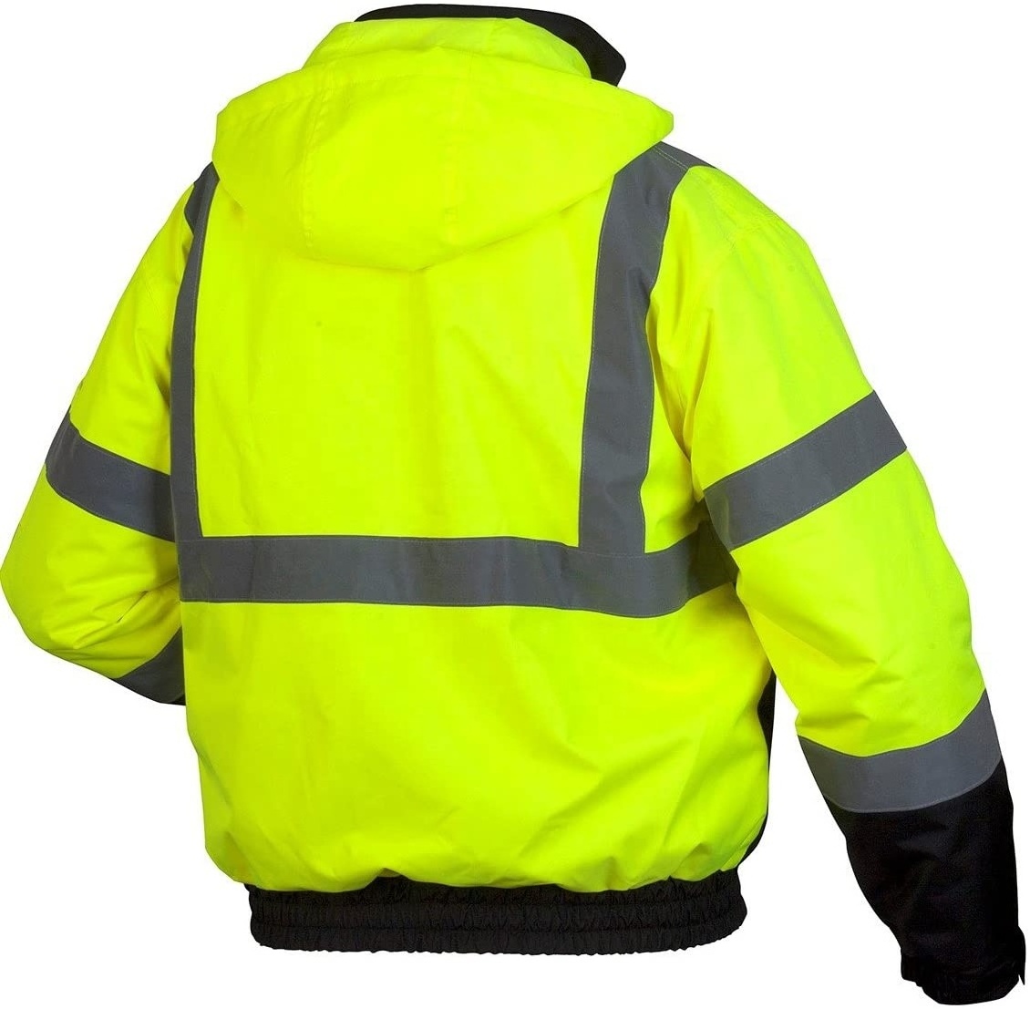 Hi Vis Jackets Custom Long Sleeve High Visibility Reflective Winter Bomber Jacket hi vis Safety Jackets for Men