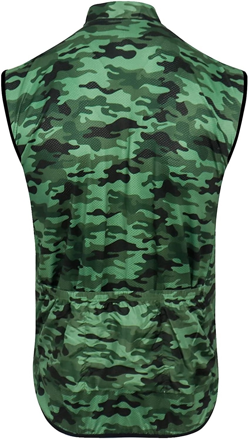 Sublimated Men Camouflage Printed Cycling Vest Sleeveless Lightweight Cycling Gilet Wind Vest With Deep Rear Pockets