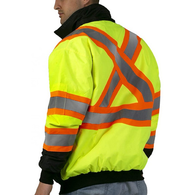 Custom Design High Visibility Reflective Safety Bomber Jacket Waterproof Hi Vis Safety Jacket for Men