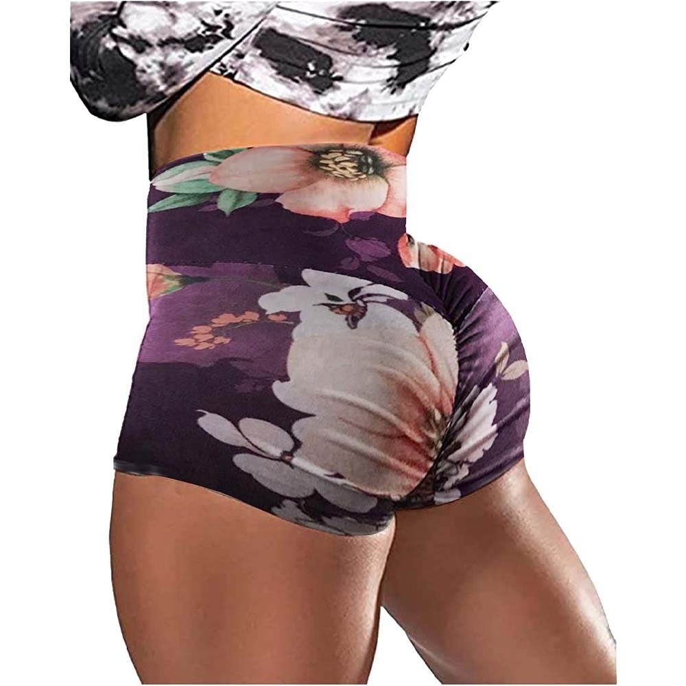 Fully Sublimated Ladies Workout Shorts Scrunch Butt Booty Shorts High Waist Yoga Gym Shorts