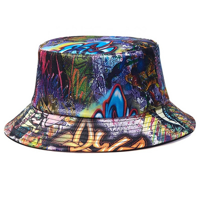 Sublimated Bucket Hat for Men Women Packable Reversible Printed Sun Hats Fisherman Outdoor Summer Travel Hiking Beach Hats