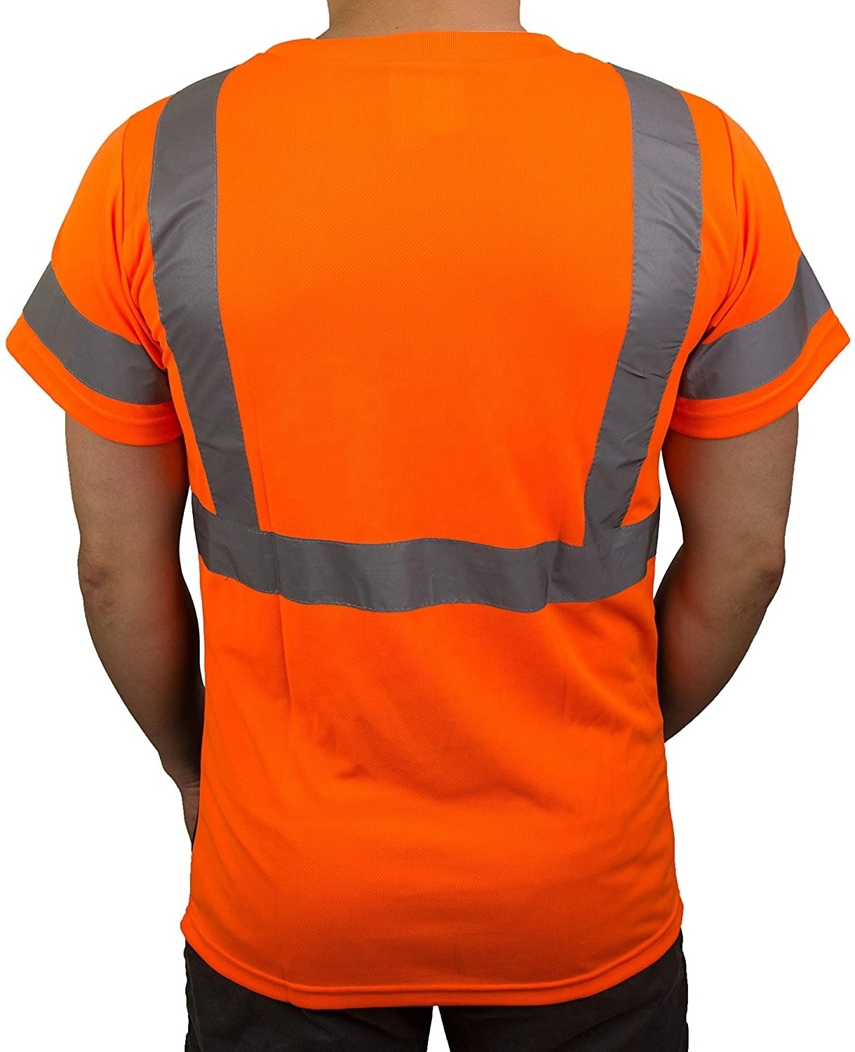 Hi Viz Safety tshirt Workwear High Visibility Tee Shirt Reflective Short Sleeve Safety Tshirts with Pocket for Men Women