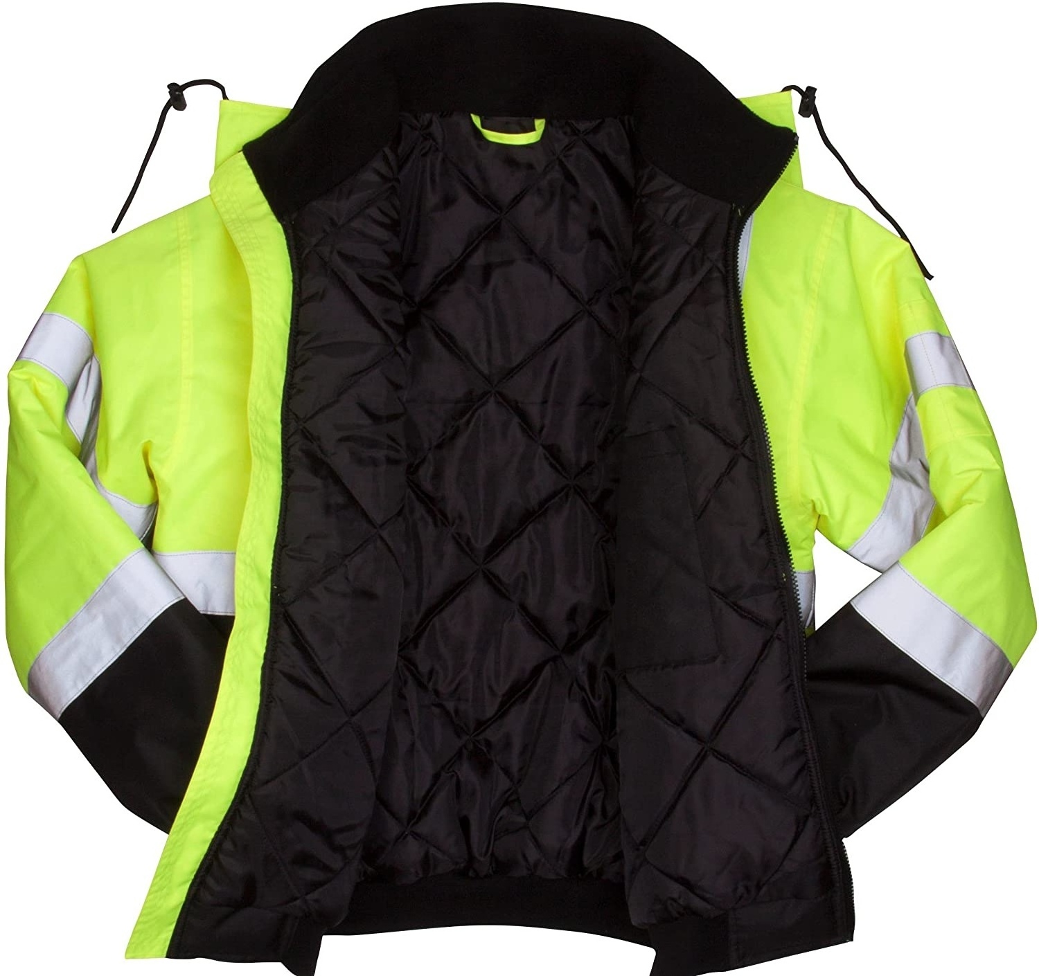 Hi Vis Jackets Custom Long Sleeve High Visibility Reflective Winter Bomber Jacket hi vis Safety Jackets for Men