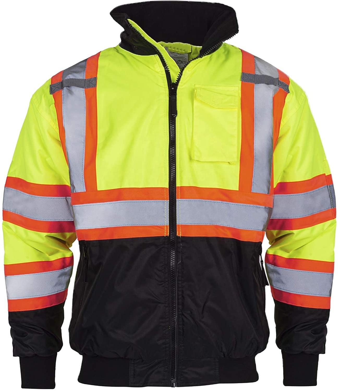 Custom Design High Visibility Reflective Safety Bomber Jacket Waterproof Hi Vis Safety Jacket for Men