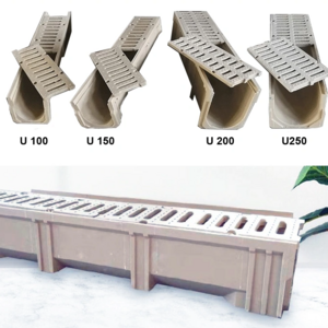 High Quality Rain Water Drainage System Cover Polymer Concrete Drainage Channel With Grating Cover