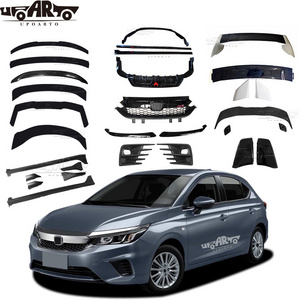 Exterior Accessories Body Kit Front Lip Grill Side Skirt Rear Bumper Fender Spoiler For Honda City Hatchback Sedan