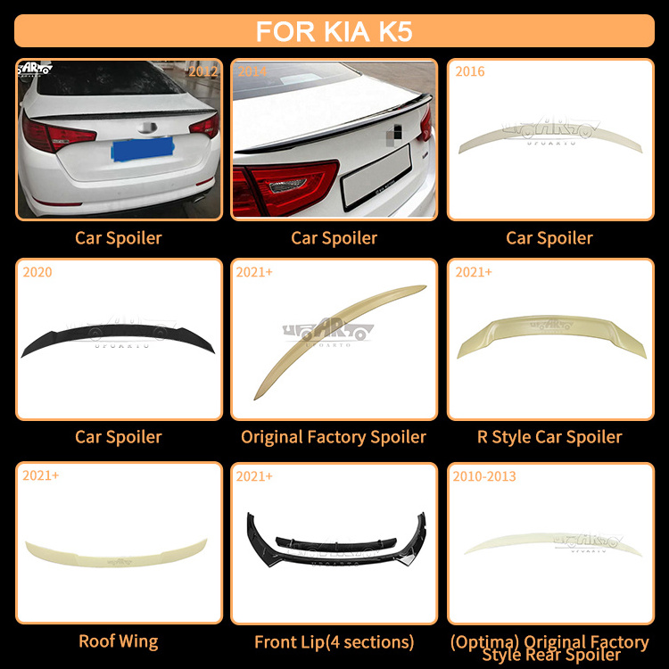 Rear Automotive Spoilers Factory ABS Carbon Fiber Original Factory Style Rear Trunk Lip Spoiler For Kia K5 2021 2022