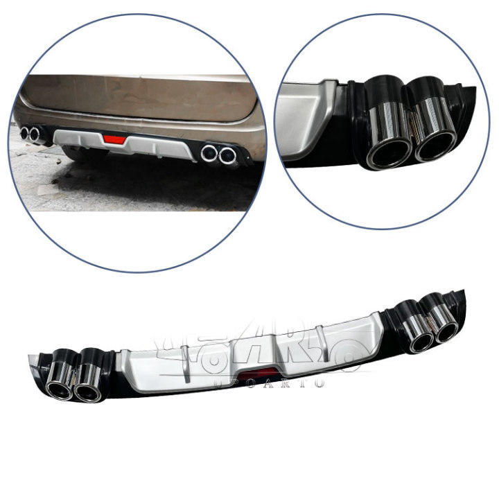 Quality Assurance Automotive Parts ABS Carbon Fiber Style 2 Universal Led Spoiler Rear Bumper Lip Kit Splitter Diffuser