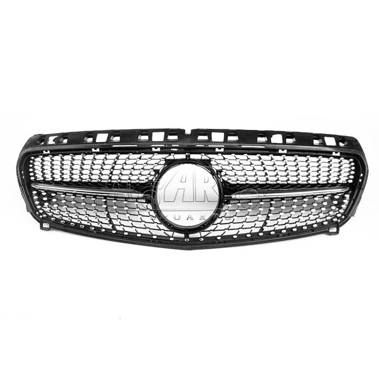 Hongsheng Front Grille Lights Trim Car Replacement Led Bumper Grill Black Silver