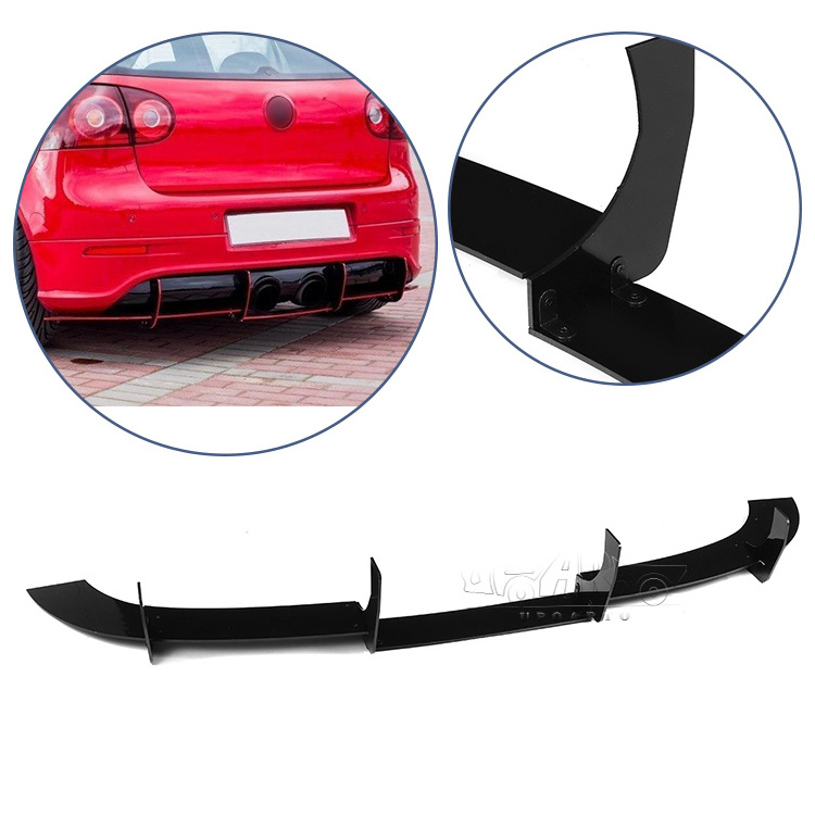 New Popular Auto Accessories ABS Carbon Fiber Rear Bumper Blade Diffuser For VW Golf 5 MK5 R32 2005 2006 2007 2008 2009