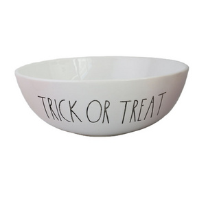 ceramic halloween trick or treat salad bowl