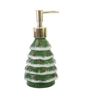 ceramic liquid lotion dispenser bathroom accessories set Christmas tree bathroom soap dispenser set