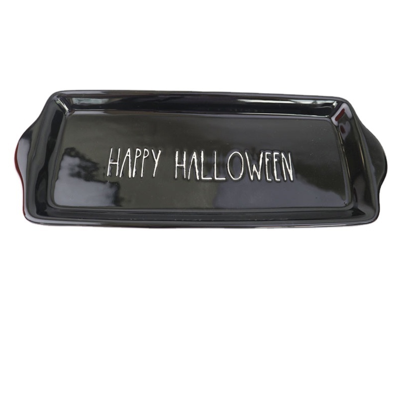 ceramic halloween trick or treat salad bowl