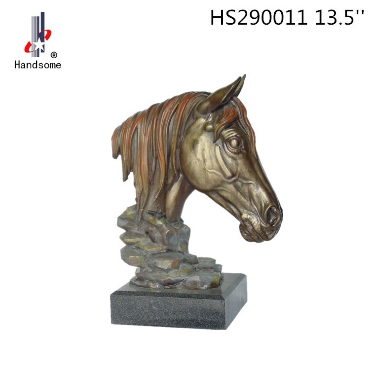 18.5 Inch Resin Animal Souvenir Sculpture Horse Head Statue