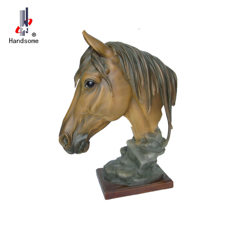 18.5 Inch Resin Animal Souvenir Sculpture Horse Head Statue