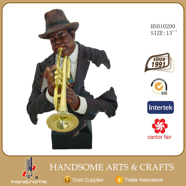 Hot selling Jazz Statue Music Statue Resin statue of black people