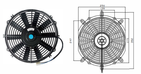 Universal Fan 12 Inch 80W/120W For Slim Electric Car Auto Radiator Cooling Fan