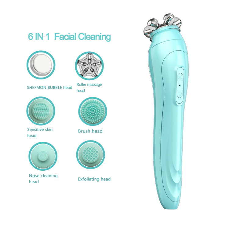 beauty products wholesale 6 in 1 facial cleansing massager small beauty facial machine