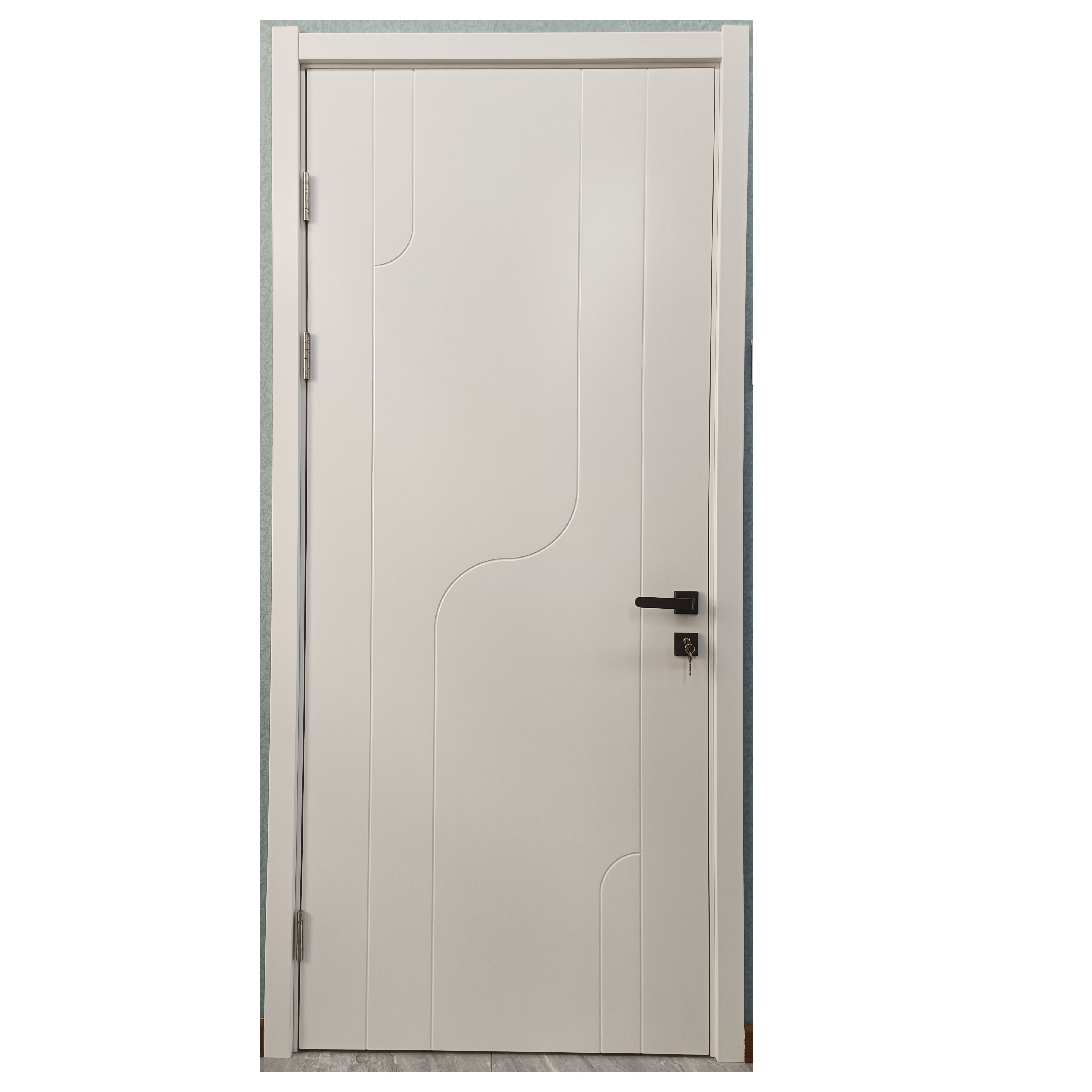 Cheap Price Waterproof Wood Plastic Composite Door Interior Room Wooden Panel WPC Doors with Door Frame