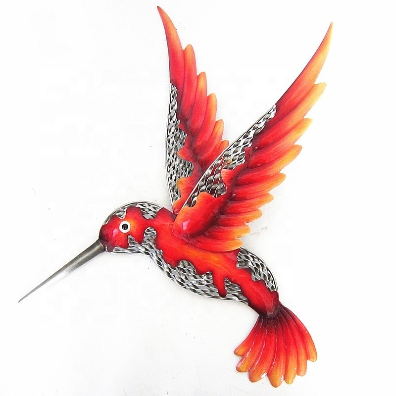 BETTER Wholesale Metal Crafts Hummingbird Hanging Decoration Home Iron Art Bird Wall Decor