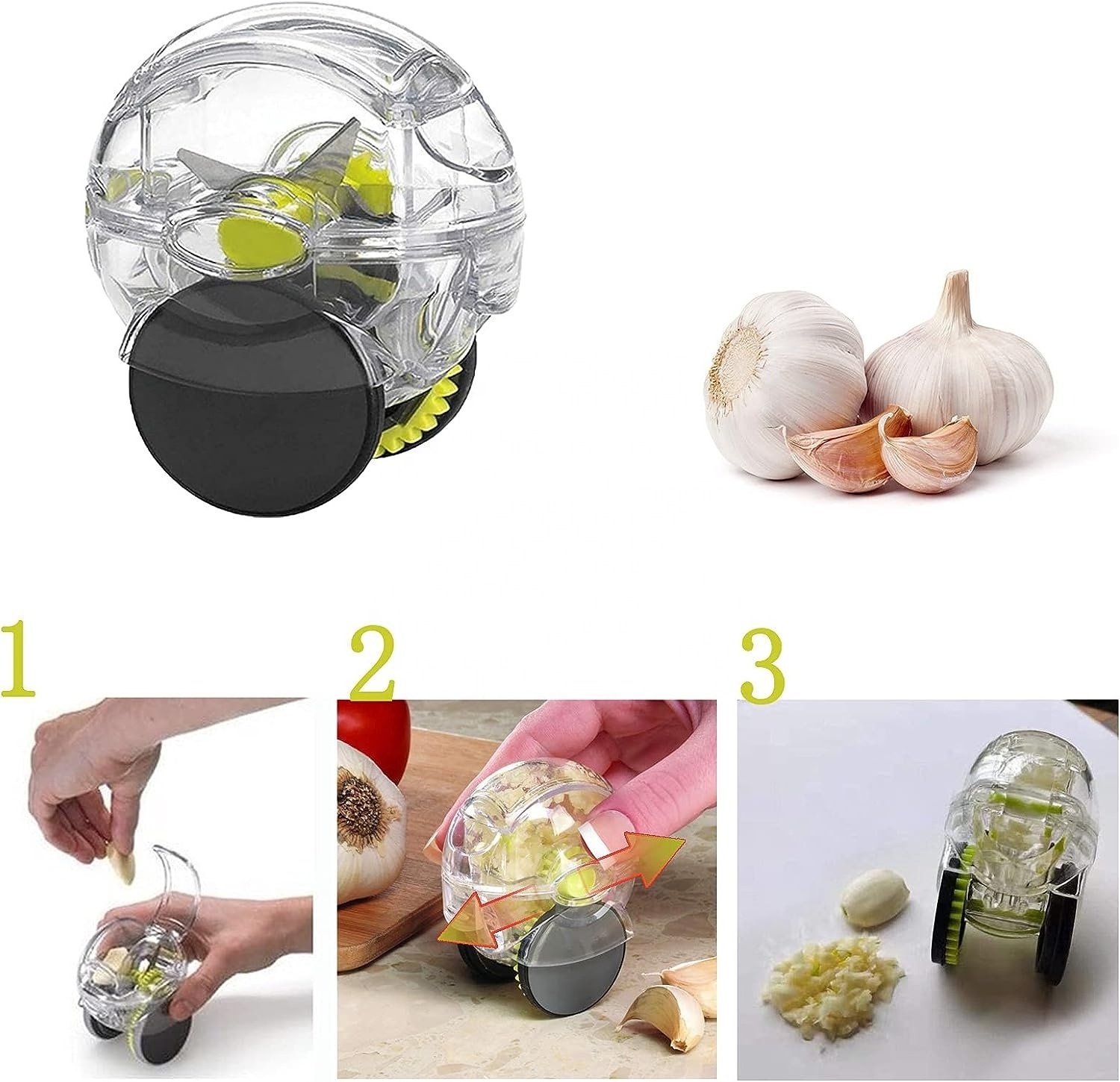 BETTER Novelty Garlic Roller Manual Garlic Mincer Chopper Rolling Twister Crusher Roller With Wheel