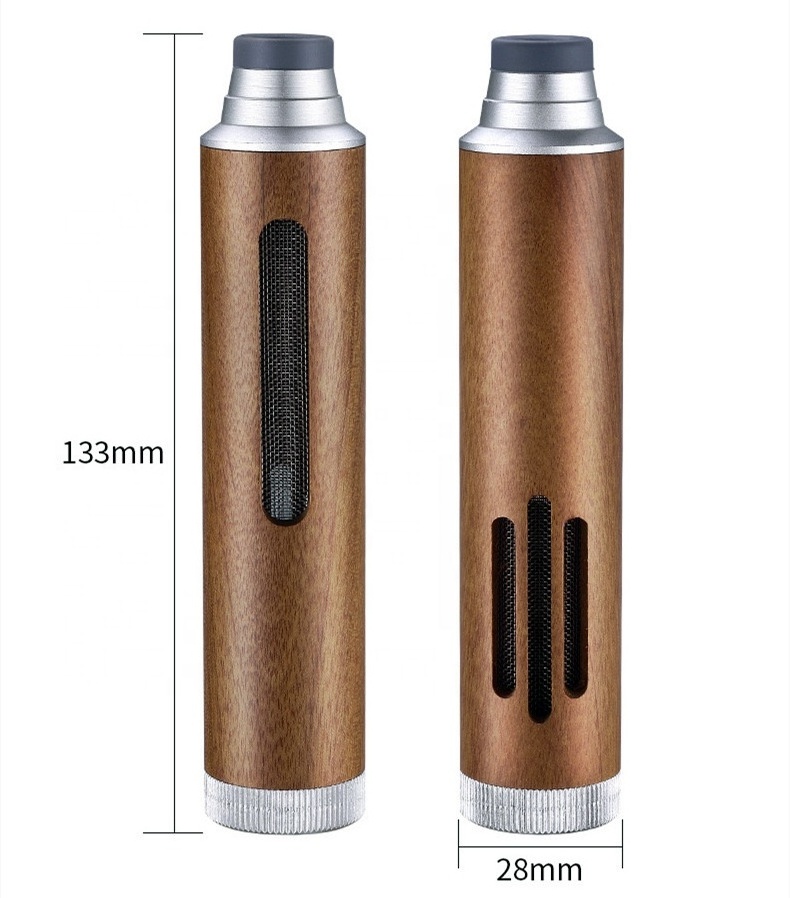 BETTER Cool wooden portable ashtray handheld personal walnut wood pocket aluminum alloy ashtray