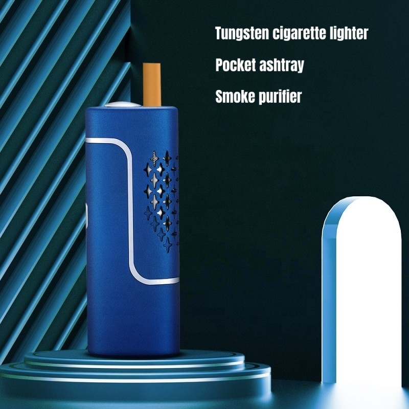 BETTER Novelty portable handheld personal pocket ashtray with usb rechargeable lighter and smoke purifier