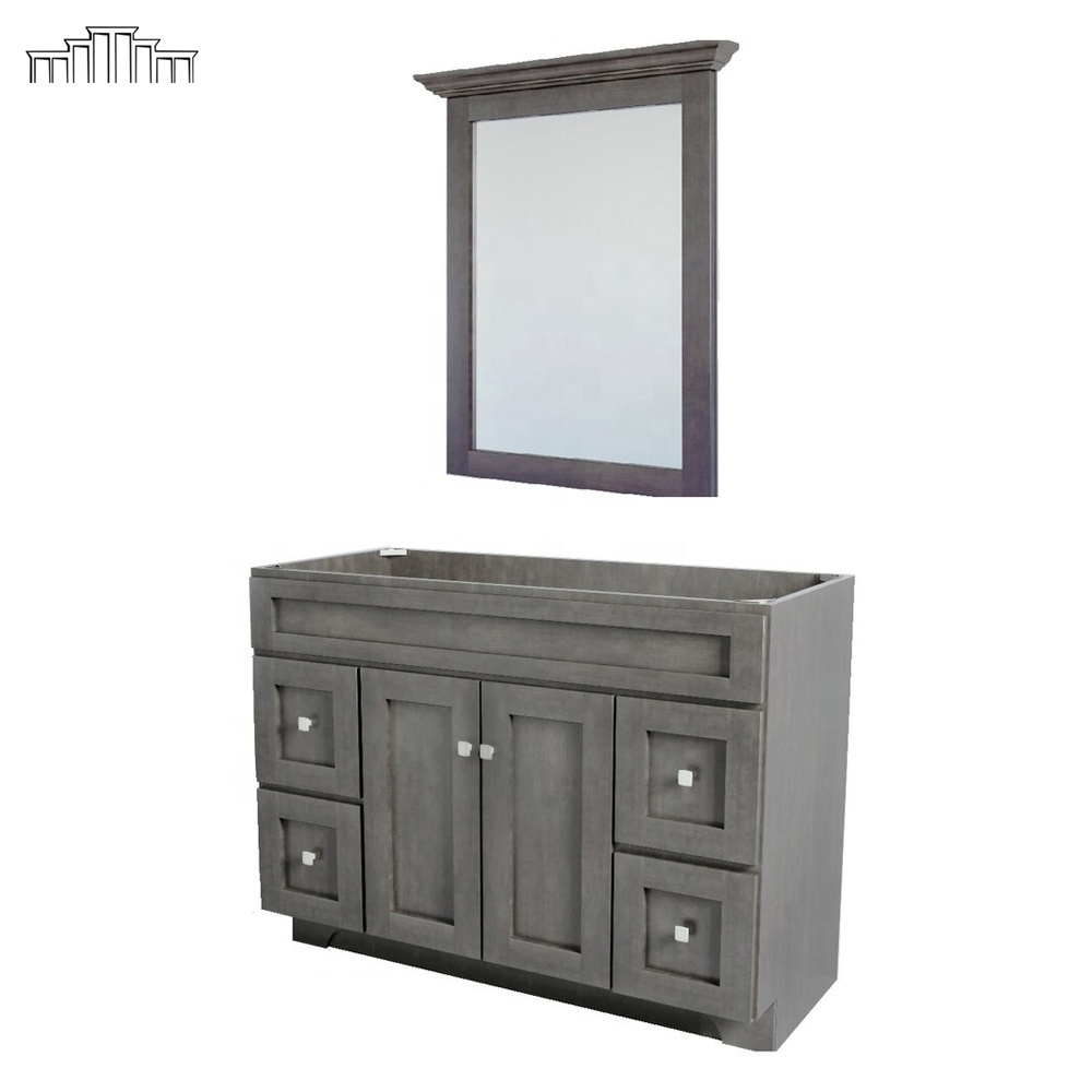 US Bathroom Vanities Stock For Sale St. Paul's Style American RTA Modern Shaker Wood Bathroom Vanity Without MOQ