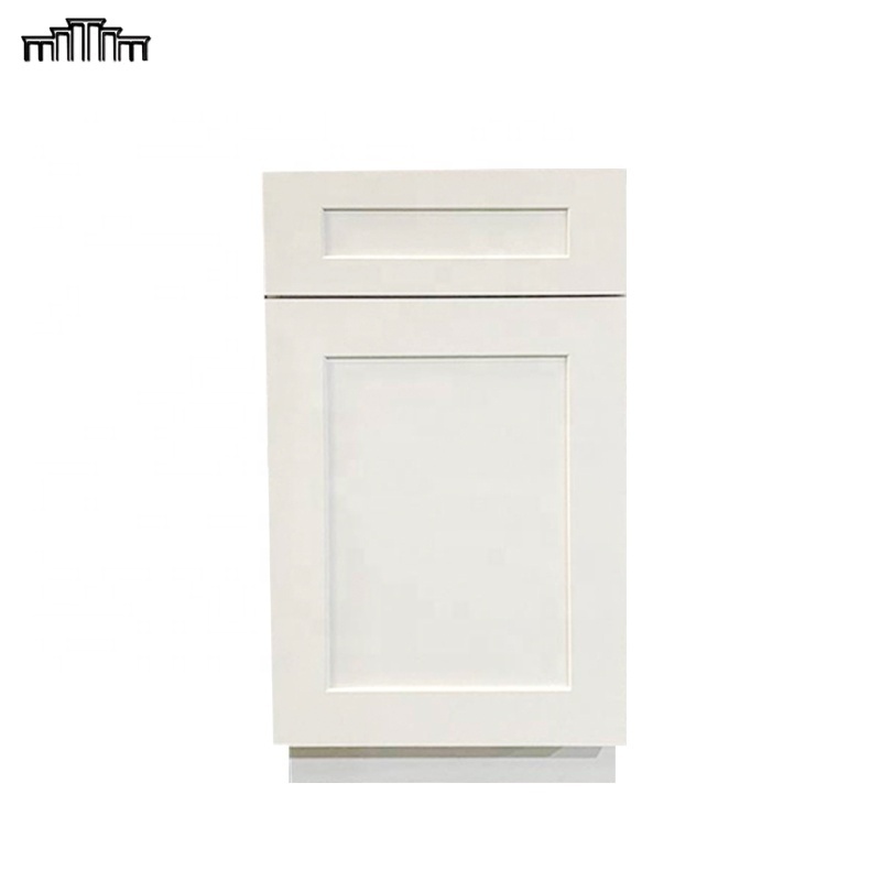 No Anti-Dumping Vietnam OEM Factory Made Frameless Shaker Style Real Wood Door Pull Out Kitchen Cabinets With Under Trash Can