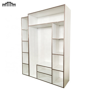 Wholesale European style 18mm EPA Multilayer Solid Board Plywood White Melamine Acrylic Edge Banding Wardrobe Closet Cabinets