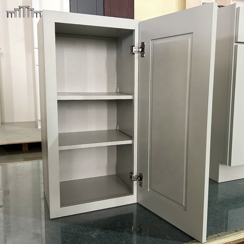 Vietnam Factory Export USA Warehouse Stock Wholesale Single Shaker Door Wood Paint Kitchen Wall Cabinets With UV Plywood Carcass