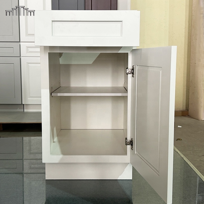 Vietnam Factory Cabinetry Wholesale Price KCMA Best Solid Wood Popular White Shaker Painting Kitchen Pantry Storage Cabinets