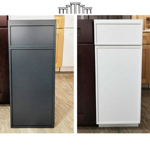 Modern Factory-Produced Full MDF Thin Rail Slim Shaker Kitchen Base Pantry Cabinets with Narrow Skinny Style Door and Drawer