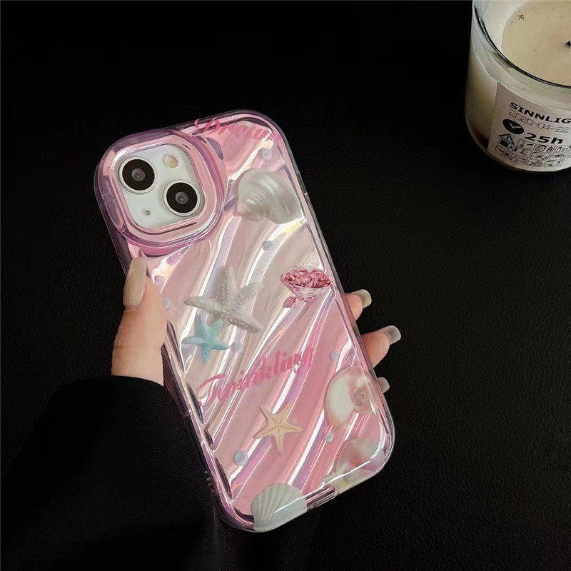 2023 fashion laser Glitter 3D Water whelk soft silicon phone Case For iPhone 11 12 13 14 Pro Max X Xs XR 7 8 Plus SE Cover