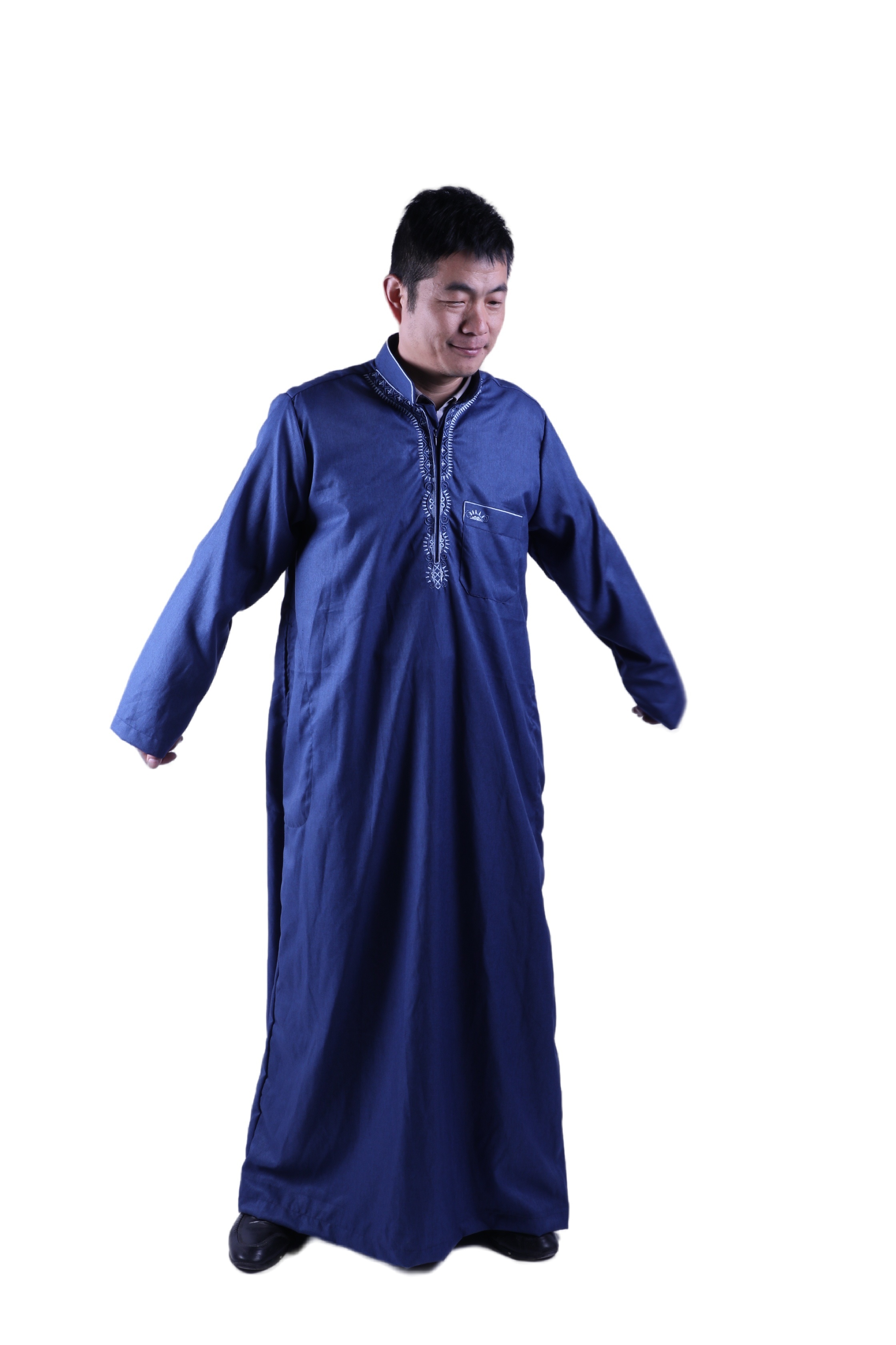 Custom Men's Al Aseel Thobe Saudi Long Sleeved Arab Muslim Costume Robe