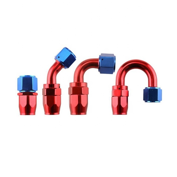 AN4 AN6 AN8 AN10 AN12 AN16 Car 180 Degree Aluminum Alloy Swivel Oil Fuel Line Hose Pipe End AN Fitting Adapter for oil cooler