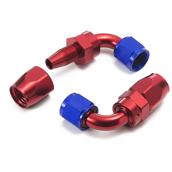 AN4 AN6 AN8 AN10 AN12 AN16 Car 180 Degree Aluminum Alloy Swivel Oil Fuel Line Hose Pipe End AN Fitting Adapter for oil cooler