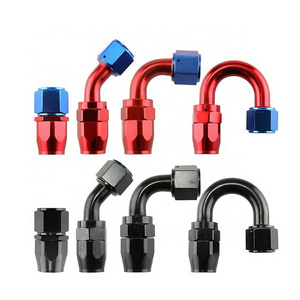 AN4 AN6 AN8 AN10 AN12 AN16 Car 180 Degree Aluminum Alloy Swivel Oil Fuel Line Hose Pipe End AN Fitting Adapter for oil cooler