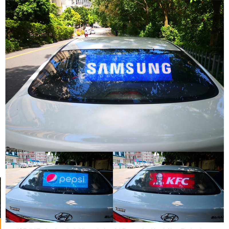 750*250mm HD P2.6 car rear window digital led video display