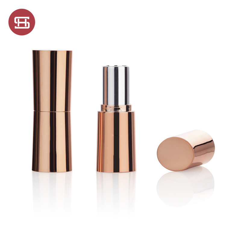 Fashionable Custom Product Luxury Rose Gold Lipstick Tube Plastic Round Gold Lipstick lip gloss squeeze tubes