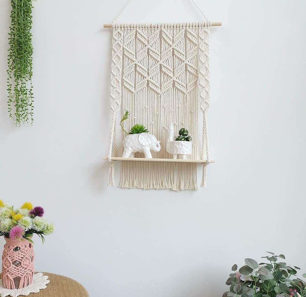 Macrame Plant Hanger For Home Wall Decoration Macrame Wall Hanging Shelf By HS Craft Impex