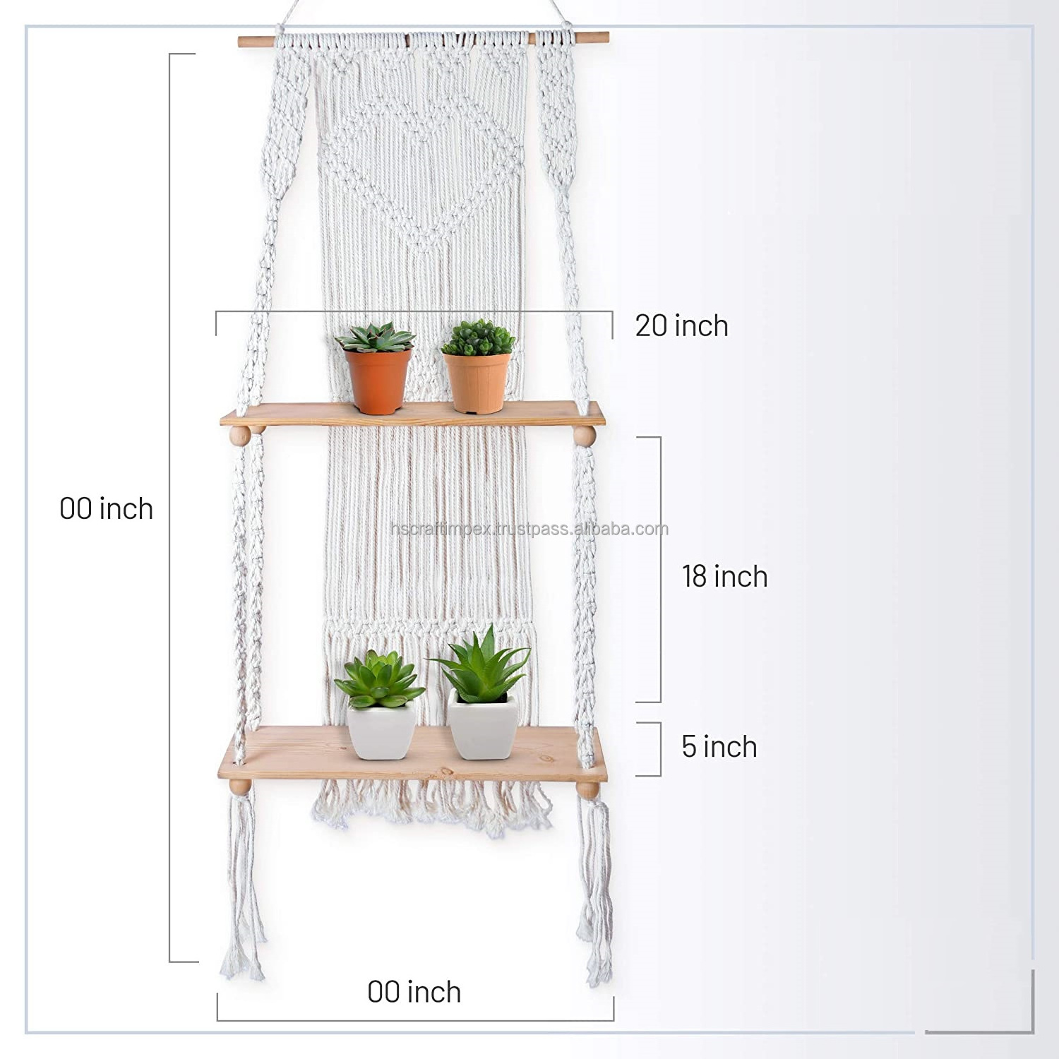 Macrame Plant Hanger For Home Wall Decoration Macrame Wall Hanging Shelf By HS Craft Impex