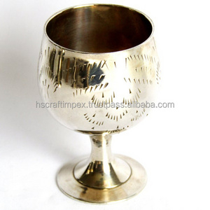 Vintage Small Silver Plated Goblet Home Decor Wine Glass Silver Plated Bar Goblet Round Shape Goblet