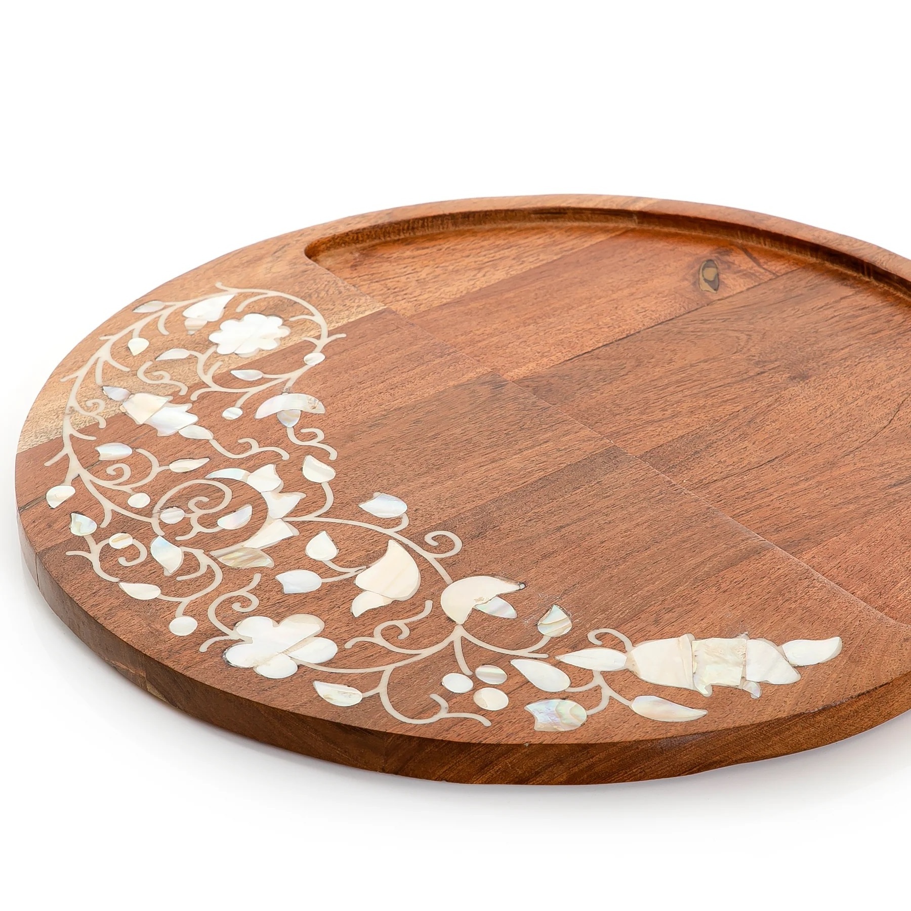 Mother Of Pearl Inlay Wood Charger Plates for Dining, Party, Wedding Reception and Decoration By HS Craft Impex