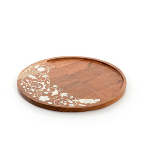 Mother Of Pearl Inlay Wood Charger Plates for Dining, Party, Wedding Reception and Decoration By HS Craft Impex