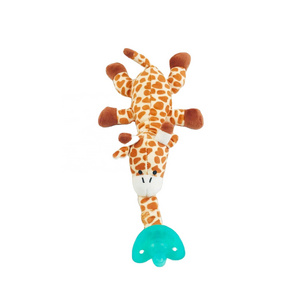 Infant plush stuffed animal giraffe pacifier holder soft toys