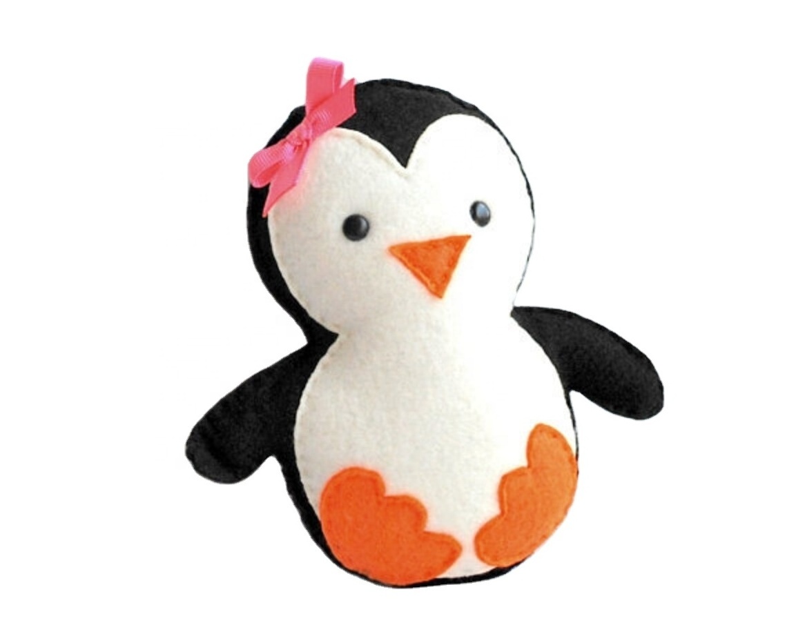 Custom cute stuffed animal penguin accessories toys mini plush penguin keychain