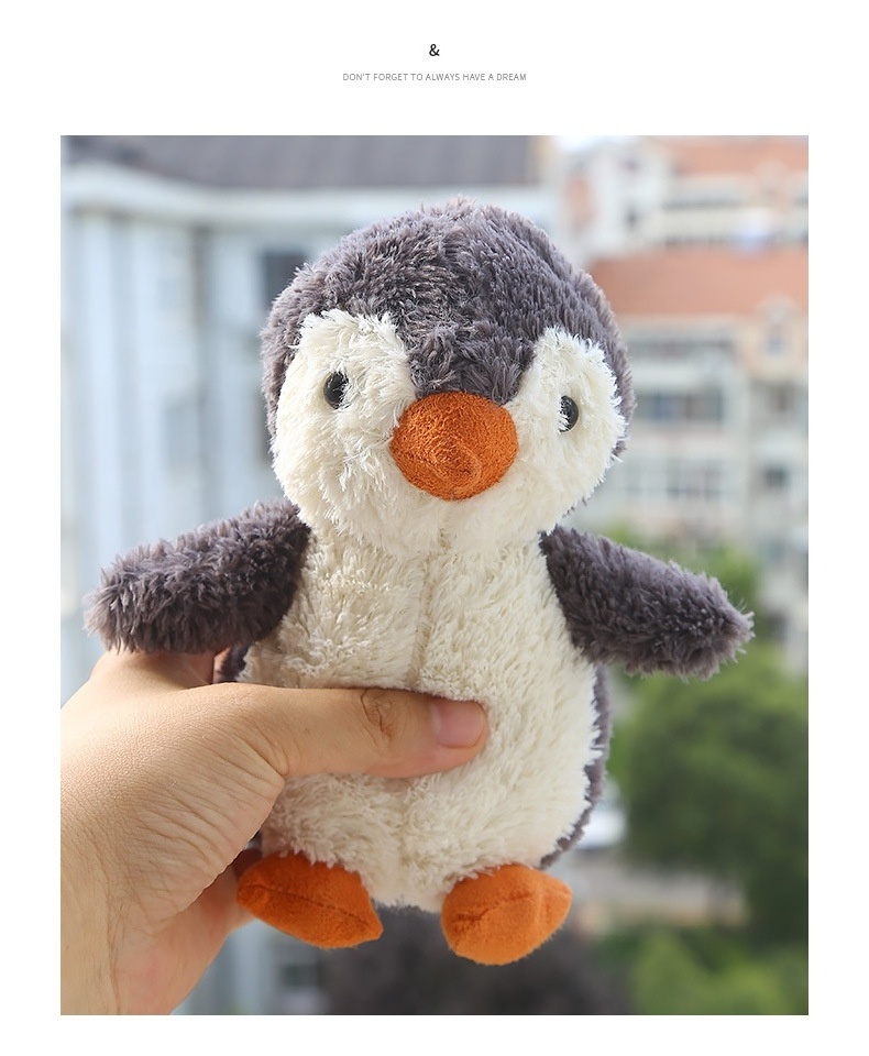 Custom cute stuffed animal penguin accessories toys mini plush penguin keychain